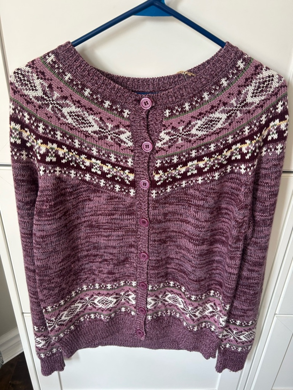 Fair Isle Knit Cardigan Sweater l Nordic Cottagecore l Size Medium - Picture 9 of 9